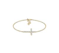Elli Armband Damen Kreuz Symbol Klassisch mit Kristallen in 925 Sterling Silber Vergoldet