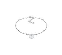 Elli Bracelet Ladies Satellite Chain Plate Disc Hammered in 925 Sterling Silver