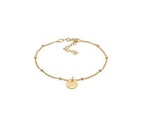 Elli Bracelet Ladies Satellite Chain Plate Disc Hammered in 925 Sterling Silver Gold Plated