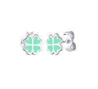 Elli Children's 925 Sterling Silver Cloverleaf Lucky Charm Earrings