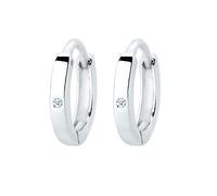 Elli DIAMONDS Earrings Women Creoles Basic with Diamond (0.01 ct.) in 925 Sterling Silver