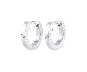 Elli DIAMONDS Earrings Women Creoles Basic with Diamond (0.03 ct.) in 925 Sterling Silver