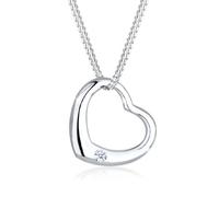 Elli DIAMONDS Necklace Women Heart Pendant with Diamond (0.03 ct.) in 925 Sterling Silver