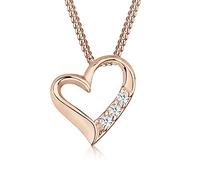 Elli DIAMONDS Necklace Women Heart Pendant with Diamond (0.045 ct.) in 925 Sterling Silver
