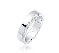 Elli DIAMONDS Ring Women Band Ring Basic with Diamonds (0.06 ct.) in 925 Sterling Silver