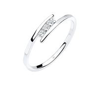 Elli DIAMONDS Ring Women Cross Over Engagement with Diamond (0.015 ct.) in 925 Sterling Silver