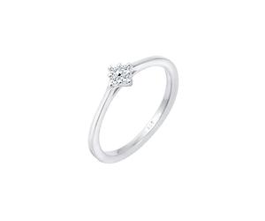Elli DIAMONDS Ring Women Engagement Classic with Diamond (0.06 ct.) in 925 Sterling Silver