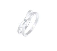 Elli DIAMONDS Ring Women Wrap Ring Cross Diamond (0.015 ct.) in 925 Sterling Silver