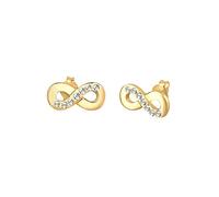 Elli Earrings 925 Sterling Silver Gold-Plated infinity Crystals