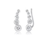 Elli Earrings Ladies Earcuff Geo with crystals in 925 sterling silver
