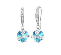 Elli Earrings Earring 925 Sterling Silver Blue Heart Crystals