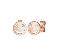 Elli Earrings Ladies Stud with Smiling Face with Crystal 925 Sterling Silver