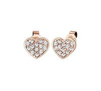 Elli Earrings Heart Crystals 925 Sterling Silver Rose Gold Plated