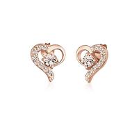 Elli Earrings Heart Motif Love with Crystals in 925 Sterling Silver