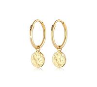 Elli Earrings Ladies Creoles Platelet Coin Pendant Organic