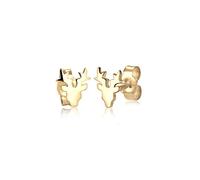 Elli Earrings Ladies Deer Motif Playful in 925 Sterling Silver Gold-plated