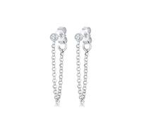 Elli Earrings Ladies Stud Earrings Chain Trend Geo with Crystal in 925 Sterling Silver