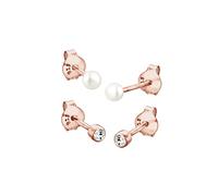 Elli Earrings Set Freshwater Pearl Crystal 925 Sterling Silver