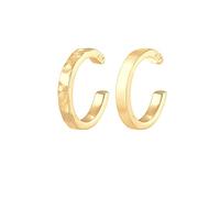 Elli Earrings Ladies Earcuff Set of 2 Organic Look Minimal Basic Adjustable in 925 Sterling Silver