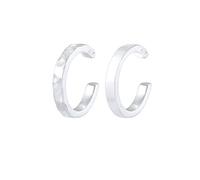 Elli Earrings Ladies Earcuff Set of 2 Organic Look Minimal Basic Adjustable in 925 Sterling Silver