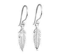 Elli Earrings Ladies Ear Hanger Feather Boho in 925 Sterling Silver