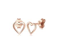 Elli Earrings Women Heart Motif Cut Out Filigree in 925 Sterling Silver