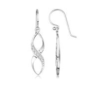 Elli Earrings Ladies Ear Hanger Spiral Infinity Delicate with Crystals 925 Sterling Silver