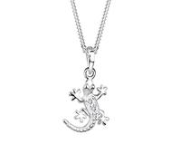 Elli Halskette Damen Gecko Anhänger mit Kristallen in 925 Sterling Silber