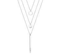 Elli Halskette Damen Geo Kreis Stab Layer mit Kristallen in 925 Sterling Silber