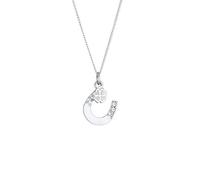 Elli Halskette Damen Hufeisen Kleeblatt mit Kristallen in 925 Sterling Silber