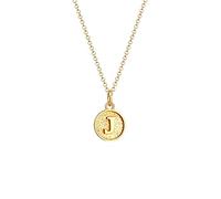 Elli Halskette Damen Plättchen Initalien Buchstabe A Minimal aus 925 Sterling Silber