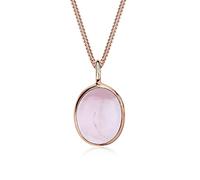Elli Halskette Damen Solitär Anhänger Basic Elegant mit Rosenquarz in 925 Sterling Silber