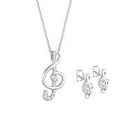 Elli Jewelry Set Clef Crystals 925 Sterling Silver