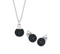 Elli Jewelry Set Crystal Ball 925 Sterling Silver