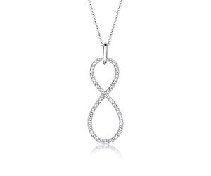 Elli Ladies 'Necklace with Infinity Pendant 925 Silver Diamond Cut White Crystal - 0111720414 70 cm white