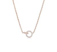 Elli Necklace 925 Sterling Silver Rose Gold-Plated Cricles Crystal