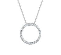 Elli Necklace Circle Pendant Crystal 925 Sterling Silver