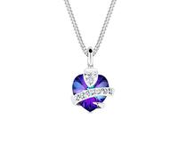 Elli Necklace Crystal Heart Purple 925 Sterling Silver