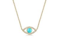 Elli Necklace Evil Eye Talisman Howlite Crystals 925 Sterling Silver Gold-Plated