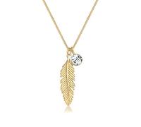 Elli Necklace Feather Crystal in 925 Sterling Silver