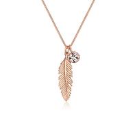 Elli Necklace Feather Crystal in 925 Sterling Silver