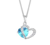 Elli Necklace Heart Blue Crystals 925 Sterling Silver