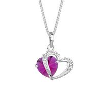 Elli Necklace Heart Pink Crystals 925 Sterling Silver