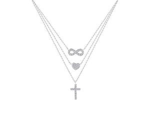 Elli Necklace Infinity Heart Cross Crystal 925 Sterling Silver