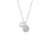 Elli Necklace Ladies Pendant Platelet Silver Coloured with Synthetic Pearl and Crystals