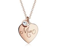 Elli Necklace Mum Heart Love Crystals 925 Sterling Silver Rose Gold Plated