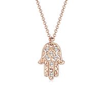 Elli Necklace Necklace Hamsa Hand Crystals 925 Sterling Silver Rose Gold