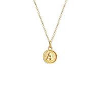 Elli Necklace Platelet Initials Letter A Minimal In 925 Sterling Silver Gold Plated