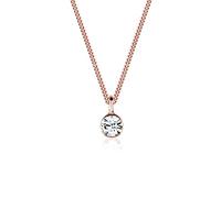 Elli Necklace Solitaire Crystals 925 Silver Rosegold Plated
