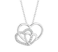 Elli Necklace Triple Heart Crystals 925 Sterling Silver